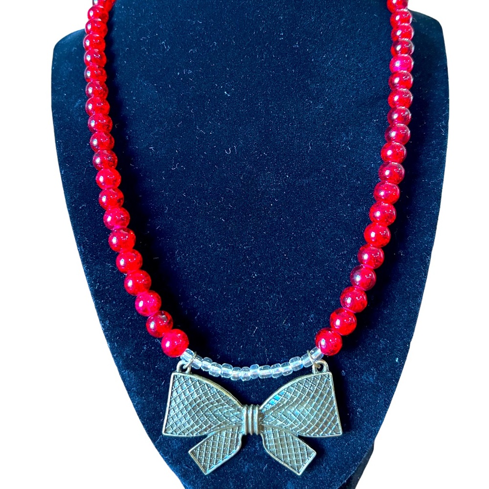 Home made bow necklace